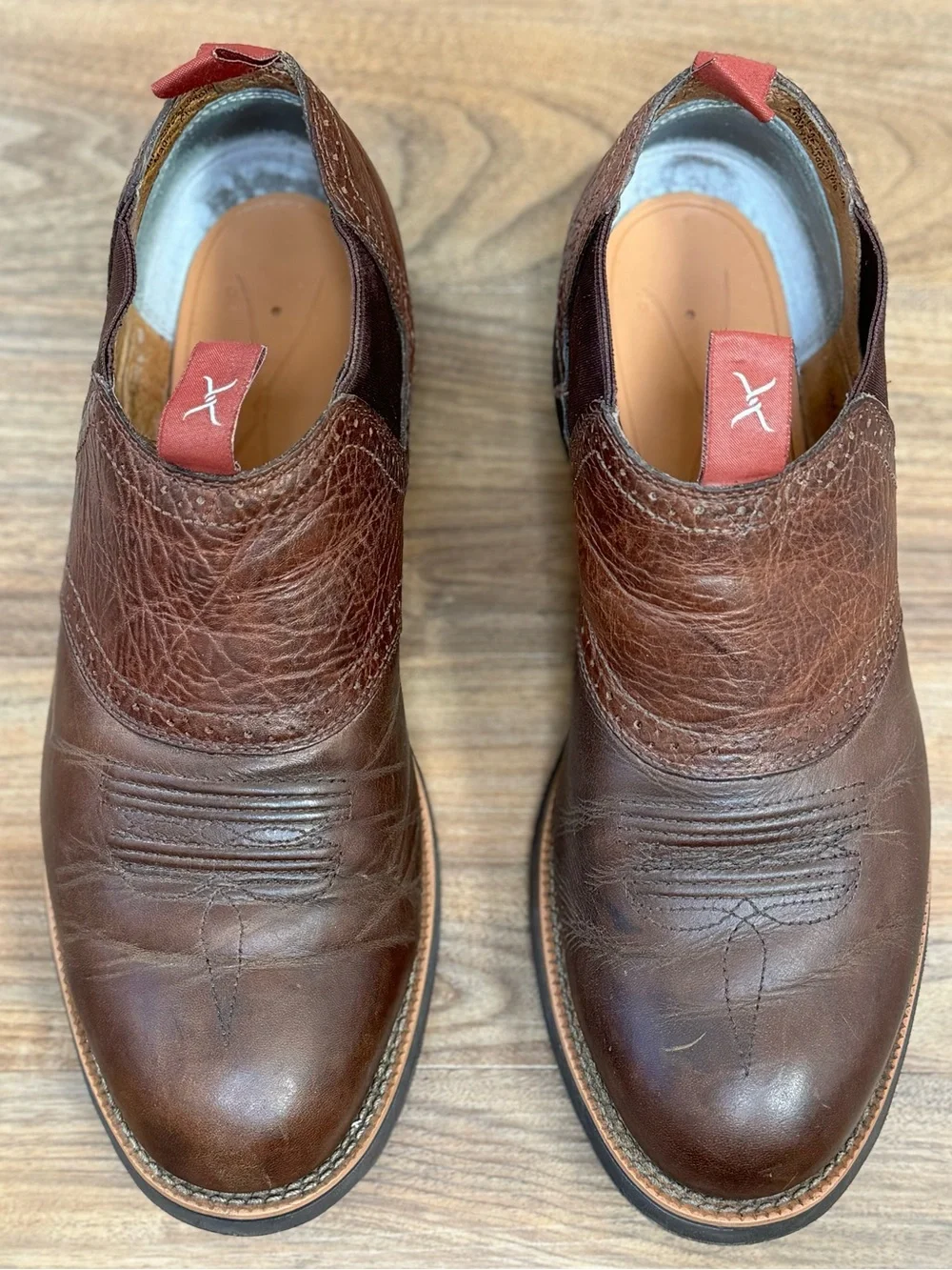 Twisted X Chelsea Ranch Boots Brown Leather Vibram Sole Men’s 11M